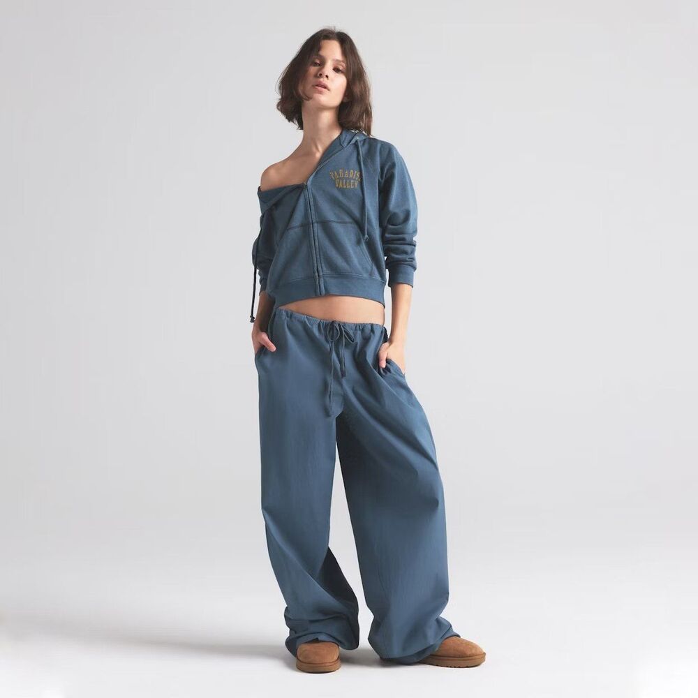 Skims Cotton Poplin Straight Leg Pant Harbor Size Small